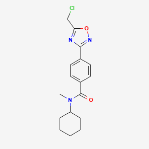 molecular formula C17H20ClN3O2 B1293007 4-[5-(chloromethyl)-1,2,4-oxadiazol-3-yl]-N-cyclohexyl-N-methylbenzamide CAS No. 1119449-62-5