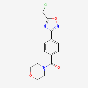 molecular formula C14H14ClN3O3 B1293008 4-{4-[5-(Chloromethyl)-1,2,4-oxadiazol-3-YL]-benzoyl}morpholine CAS No. 1119452-68-4