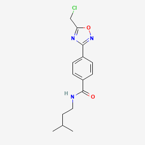 4-[5-(chloromethyl)-1,2,4-oxadiazol-3-yl]-N-(3-methylbutyl)benzamide