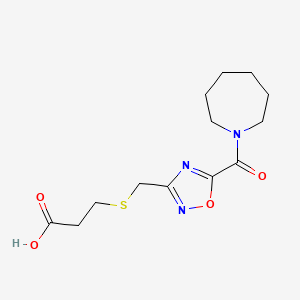 molecular formula C13H19N3O4S B1293023 3-({[5-(氮杂环-1-基羰基)-1,2,4-恶二唑-3-基]甲基}硫代)丙酸 CAS No. 1119450-94-0