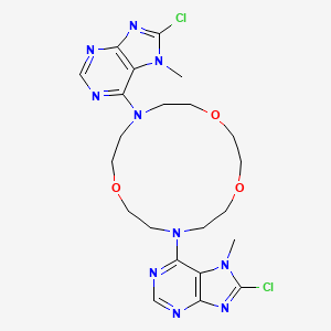 1,4,10-Trioxa-7,13-diazacyclopentadecane, 7,13-bis(8-chloro-7-methyl-7H-purin-6-yl)-