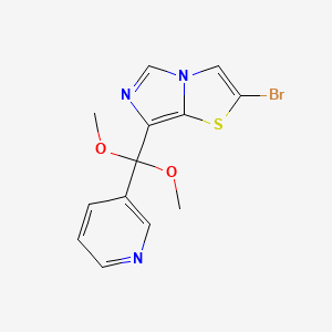 2-Bromo-7-(dimethoxy(pyridin-3-yl)methyl)imidazo[5,1-b]thiazole