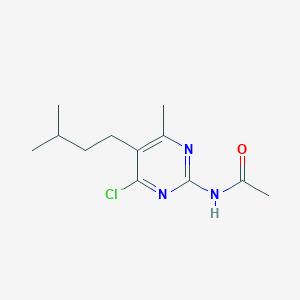 N-[4-chloro-6-methyl-5-(3-methylbutyl)pyrimidin-2-yl]acetamide