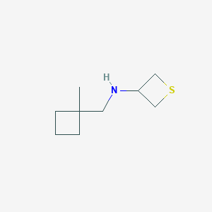 molecular formula C9H17NS B12930432 N-((1-Methylcyclobutyl)methyl)thietan-3-amine 