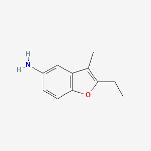 molecular formula C11H13NO B1293044 2-Ethyl-3-methyl-1-benzofuran-5-amine CAS No. 1033693-15-0
