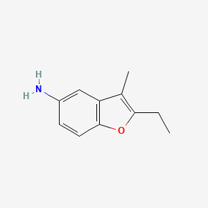 molecular formula C11H13NO B1293044 2-Etil-3-metil-1-benzofurano-5-amina CAS No. 1033693-15-0