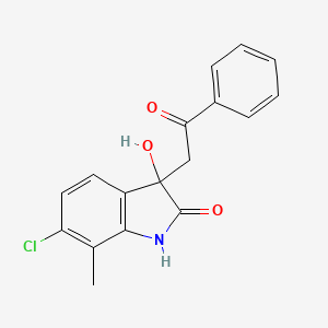 6-Chloro-3-hydroxy-7-methyl-3-(2-oxo-2-phenylethyl)-1,3-dihydro-2h-indol-2-one