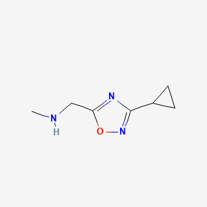 molecular formula C7H11N3O B1293049 1-(3-cyclopropyl-1,2,4-oxadiazol-5-yl)-N-methylmethanamine CAS No. 1036471-29-0