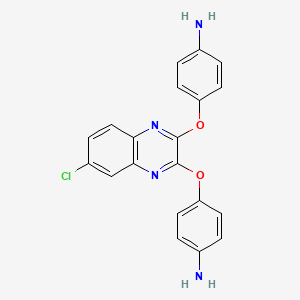 molecular formula C20H15ClN4O2 B12930500 4,4'-((6-Chloroquinoxaline-2,3-diyl)bis(oxy))dianiline CAS No. 64360-02-7