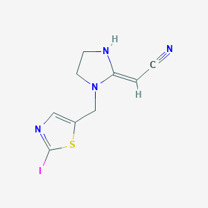 2-(1-((2-Iodothiazol-5-yl)methyl)imidazolidin-2-ylidene)acetonitrile