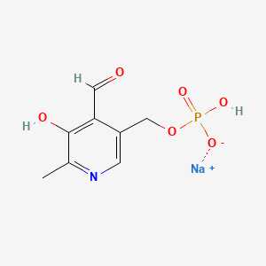 molecular formula C8H9NNaO6P B12930517 Sodium 4-formyl-5-hydroxy-6-methyl-3-pyridylmethyl hydrogen phosphate CAS No. 22816-56-4