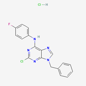 9-Benzyl-2-chloro-N-(4-fluorophenyl)-9H-purin-6-amine hydrochloride