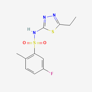 N-(5-Ethyl-1,3,4-thiadiazol-2-yl)-5-fluoro-2-methylbenzene-1-sulfonamide