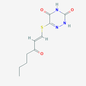 6-((3-Oxohept-1-en-1-yl)thio)-1,2,4-triazine-3,5(2H,4H)-dione