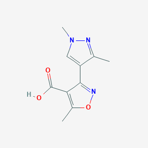 molecular formula C10H11N3O3 B1293062 3-(1,3-dimethyl-1H-pyrazol-4-yl)-5-methylisoxazole-4-carboxylic acid CAS No. 1171972-67-0