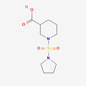 molecular formula C10H18N2O4S B1293065 1-(Pyrrolidin-1-ylsulfonyl)piperidine-3-carboxylic acid CAS No. 1042640-05-0