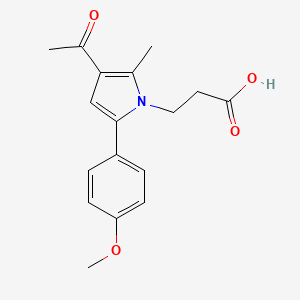 molecular formula C17H19NO4 B1293070 3-[3-乙酰基-5-(4-甲氧基苯基)-2-甲基-1H-吡咯-1-基]丙酸 CAS No. 913837-62-4