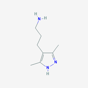 molecular formula C8H15N3 B1293073 3-(3,5-dimethyl-1H-pyrazol-4-yl)propan-1-amine CAS No. 936940-75-9