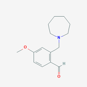 molecular formula C15H21NO2 B1293074 2-(Azepan-1-ylmethyl)-4-methoxybenzaldehyde CAS No. 1119452-30-0