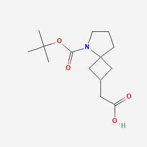 molecular formula C14H23NO4 B12930764 2-(5-(tert-Butoxycarbonyl)-5-azaspiro[3.4]octan-2-yl)acetic acid 