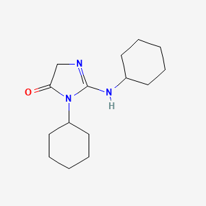 molecular formula C15H25N3O B12930787 4H-Imidazol-4-one, 3-cyclohexyl-2-(cyclohexylamino)-3,5-dihydro- CAS No. 5874-68-0