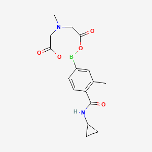 molecular formula C16H19BN2O5 B12930831 N-Cyclopropyl-2-methyl-4-(6-methyl-4,8-dioxo-1,3,6,2-dioxazaborocan-2-yl)benzamide 