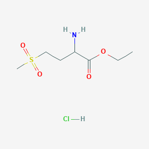 molecular formula C7H16ClNO4S B12930859 Ethyl 2-amino-4-(methylsulfonyl)butanoate hydrochloride 