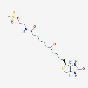 molecular formula C19H33N3O5S3 B12930882 O-(2-(7-Oxo-11-((3aS,4S,6aR)-2-oxohexahydro-1H-thieno[3,4-d]imidazol-4-yl)undecanamido)ethyl) methanesulfonothioate 