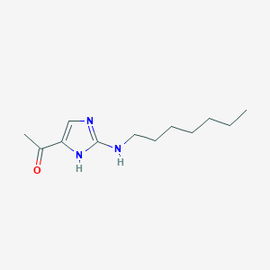 molecular formula C12H21N3O B12930887 1-[2-(Heptylamino)-1H-imidazol-5-yl]ethan-1-one CAS No. 88723-17-5