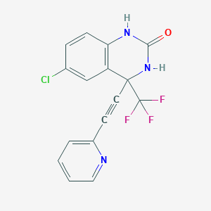 molecular formula C16H9ClF3N3O B12930888 6-Chloro-4-(pyridin-2-ylethynyl)-4-(trifluoromethyl)-3,4-dihydroquinazolin-2(1h)-one CAS No. 214287-64-6