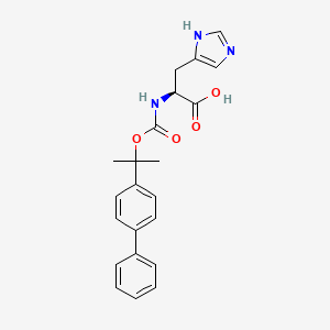 molecular formula C22H23N3O4 B12930912 N-({[2-([1,1'-Biphenyl]-4-yl)propan-2-yl]oxy}carbonyl)-L-histidine CAS No. 35897-36-0