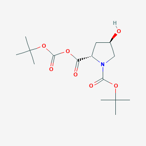 molecular formula C15H25NO7 B12930924 (2S,4R)-1-(tert-Butoxycarbonyl)-4-hydroxypyrrolidine-2-carboxylic (tert-butyl carbonic) anhydride 