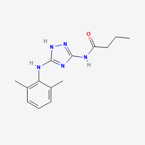 molecular formula C14H19N5O B12930967 N-(5-((2,6-Dimethylphenyl)amino)-4H-1,2,4-triazol-3-yl)butyramide 