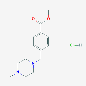 molecular formula C14H21ClN2O2 B12930970 Methyl 4-((4-methylpiperazin-1-yl)methyl)benzoate hydrochloride 