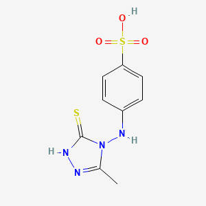 molecular formula C9H10N4O3S2 B12930980 N-(1,5-dihydro-3-methyl-5-thioxo-4H-1,2,4-triazol-4-yl)sulphanilic acid CAS No. 53131-82-1