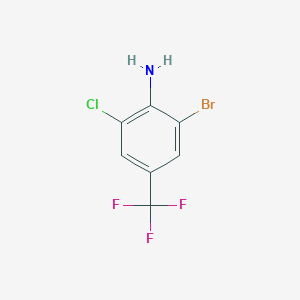 molecular formula C7H4BrClF3N B012931 2-溴-6-氯-4-(三氟甲基)苯胺 CAS No. 109919-26-8
