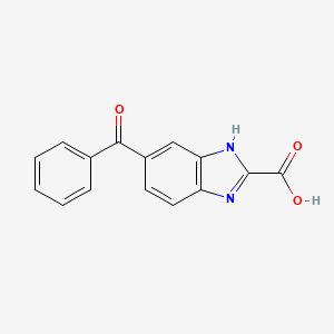 molecular formula C15H10N2O3 B12931024 1H-Benzimidazole-2-carboxylic acid, 5-benzoyl- CAS No. 673487-37-1