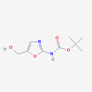 molecular formula C9H14N2O4 B1293109 Tert-butyl [5-(hydroxymethyl)-1,3-oxazol-2-yl]carbamate CAS No. 1142202-22-9
