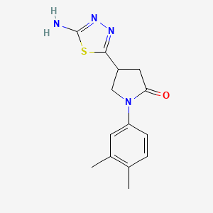 4-(5-Amino-1,3,4-thiadiazol-2-yl)-1-(3,4-dimethylphenyl)pyrrolidin-2-one