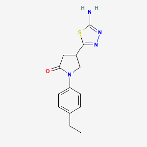 molecular formula C14H16N4OS B1293116 4-(5-Amino-1,3,4-thiadiazol-2-yl)-1-(4-ethylphenyl)pyrrolidin-2-one CAS No. 1142202-38-7