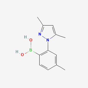molecular formula C12H15BN2O2 B1293132 [2-(3,5-dimethyl-1H-pyrazol-1-yl)-4-methylphenyl]boronic acid CAS No. 1287753-41-6