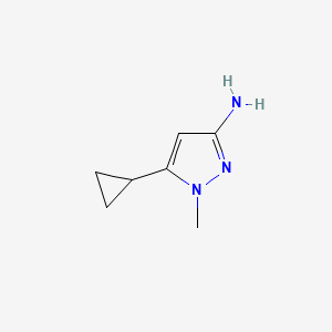 molecular formula C7H11N3 B1293133 5-环丙基-1-甲基-1H-吡唑-3-胺 CAS No. 1170238-67-1