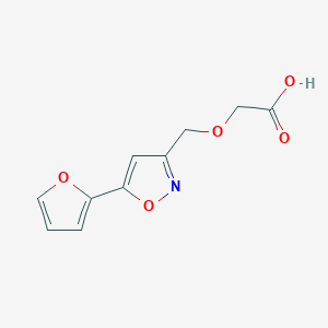 molecular formula C10H9NO5 B1293135 2-((5-(Furan-2-yl)isoxazol-3-yl)methoxy)acetic acid CAS No. 1018165-66-6