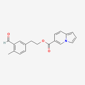 3-Formyl-4-methylphenethyl indolizine-6-carboxylate