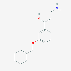 molecular formula C16H25NO2 B1293146 3-Amino-1-(3-(cyclohexylmethoxy)phenyl)propan-1-ol CAS No. 1141776-83-1