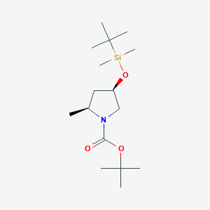 molecular formula C16H33NO3Si B12931492 tert-Butyl (2S,4R)-4-((tert-butyldimethylsilyl)oxy)-2-methylpyrrolidine-1-carboxylate 