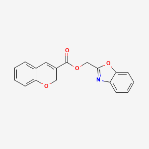 molecular formula C18H13NO4 B12931511 Benzo[d]oxazol-2-ylmethyl 2H-chromene-3-carboxylate 