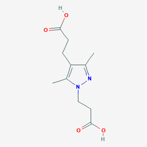 molecular formula C11H16N2O4 B1293154 3-[4-(2-carboxyethyl)-3,5-dimethyl-1H-pyrazol-1-yl]propanoic acid 