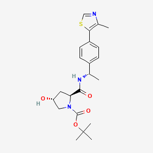 tert-Butyl (2S,4R)-4-hydroxy-2-(((S)-1-(4-(4-methylthiazol-5-yl)phenyl)ethyl)carbamoyl)pyrrolidine-1-carboxylate