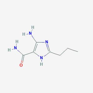 molecular formula C7H12N4O B12931733 4-Amino-2-propyl-1h-imidazole-5-carboxamide CAS No. 90521-73-6